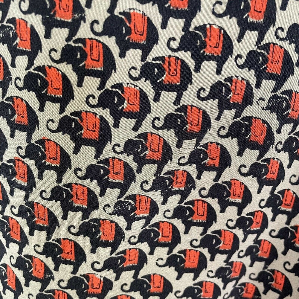Joie Womens Sleeveless Elephant Print Dress Tan Black Orange Size XSmall